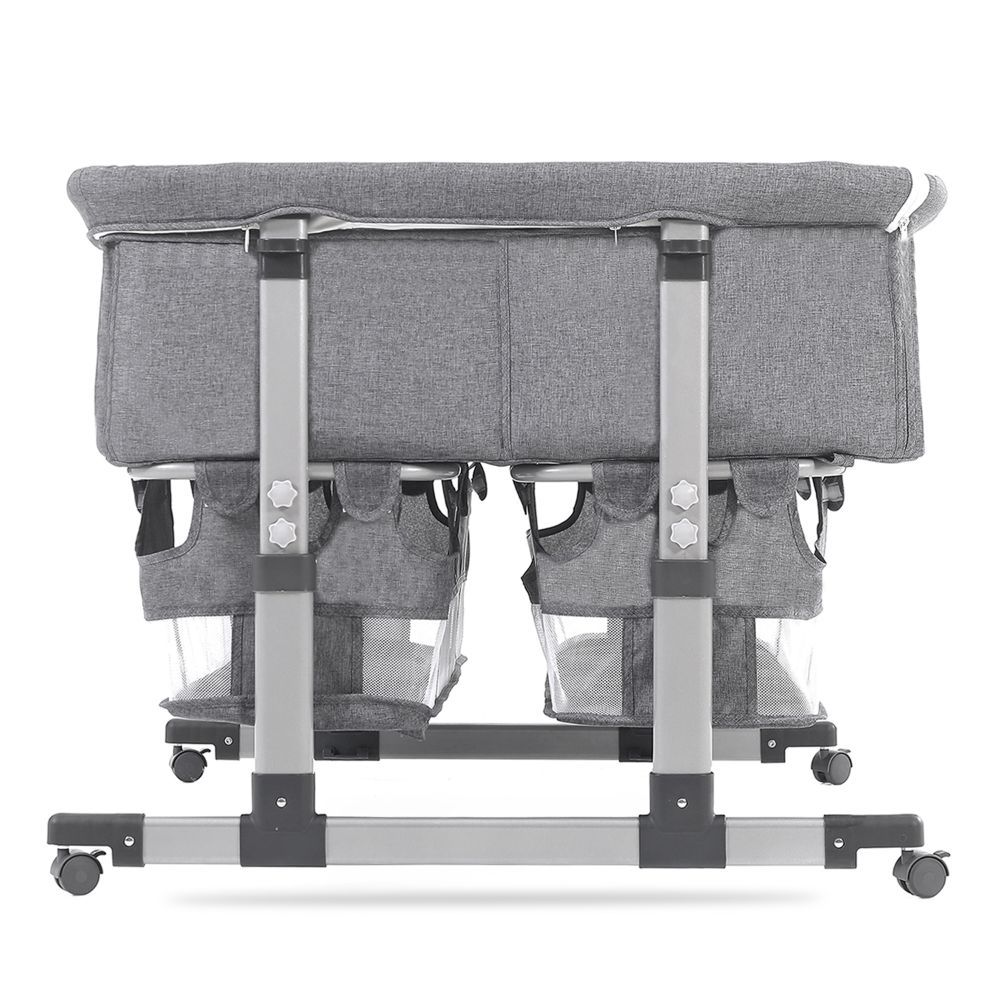 Teknum -Twin Bedside Fellow Crib - Grey