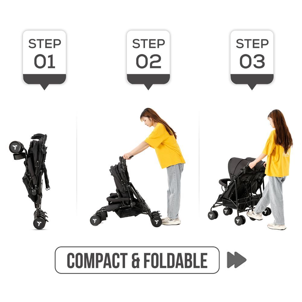 Teknum - Twin Stroller Fellow - Black