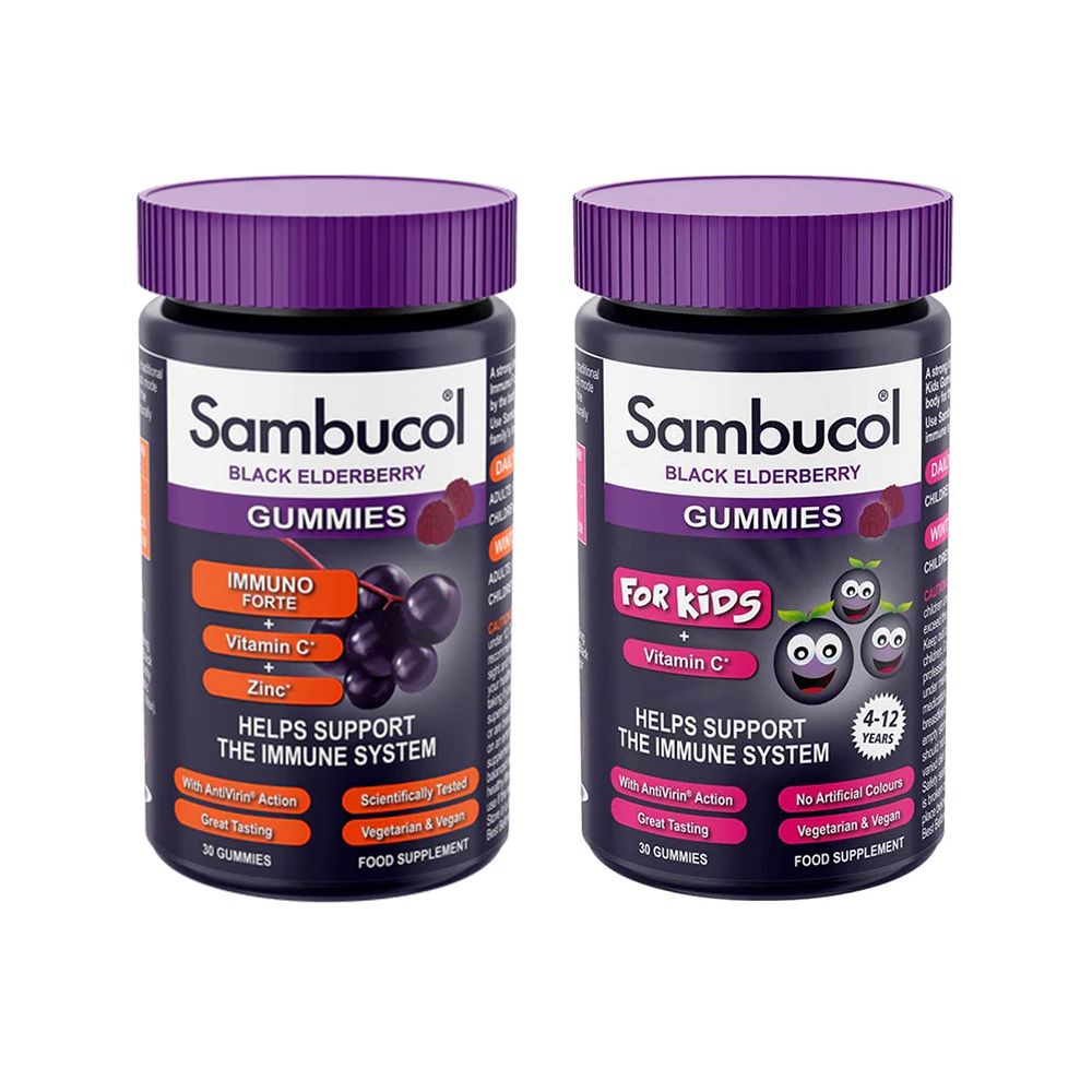 Sambucol - Kids Gummies + Immuno Forte Gummies - Family Immunity Power Pack