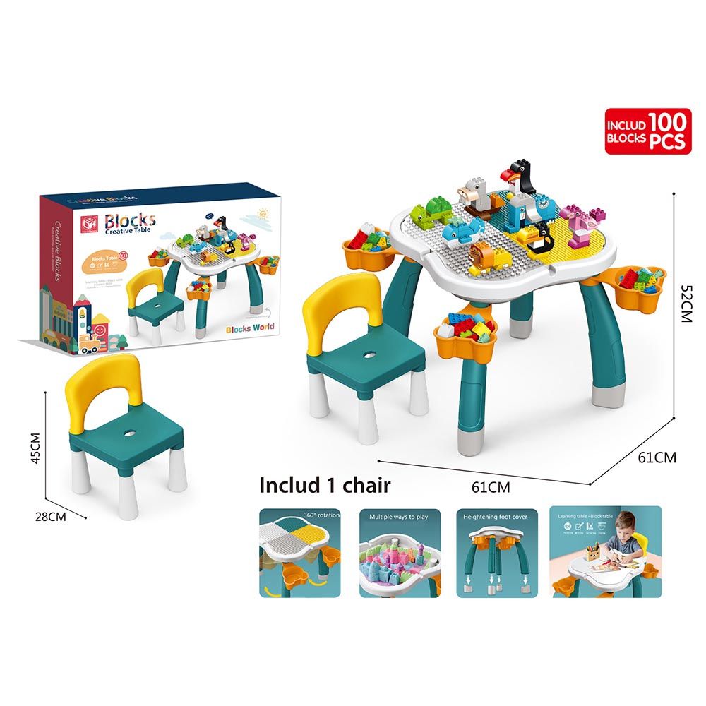 Little Learners - Blocks Table & Chair Multi Functional (Exclusive)