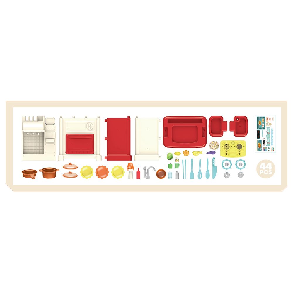 Little Learners - Mist Spray Kitchen Set W/ Light 44Pcs