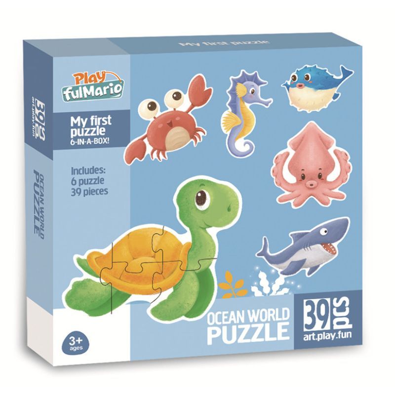 Little Learners - 6 In A Box Ocean World Puzzle Set- 39 Pcs (Exclusive)