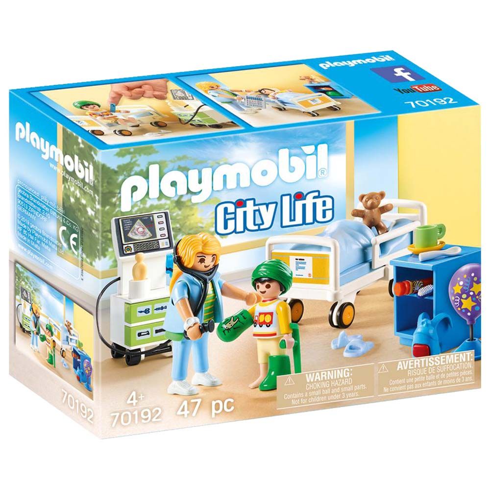 Playmobil - City Life Children's Hospital Room Set - 47pcs