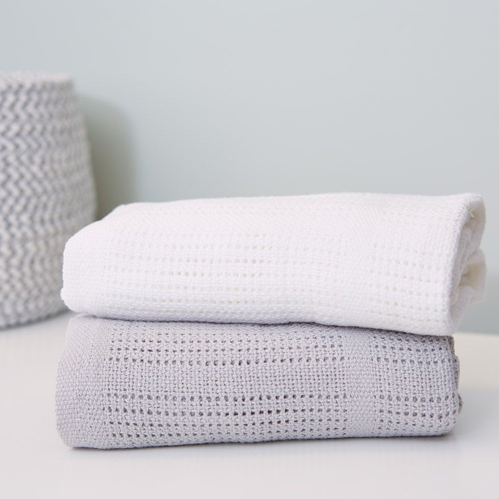 Baby Elegance - Cellular Blanket - Pack Of 2 - Grey/White (Exclusive)