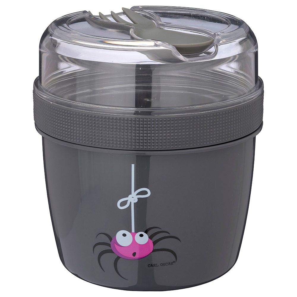 Carl Oscar - Kids Lunch Box With Cooling Disc 0.6L + 0.3L (N'ice Cup) - Grey