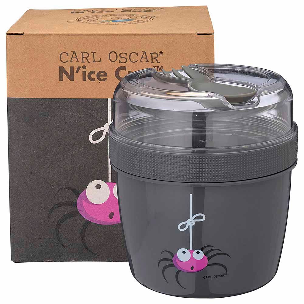 Carl Oscar - Kids Lunch Box With Cooling Disc 0.6L + 0.3L (N'ice Cup) - Grey