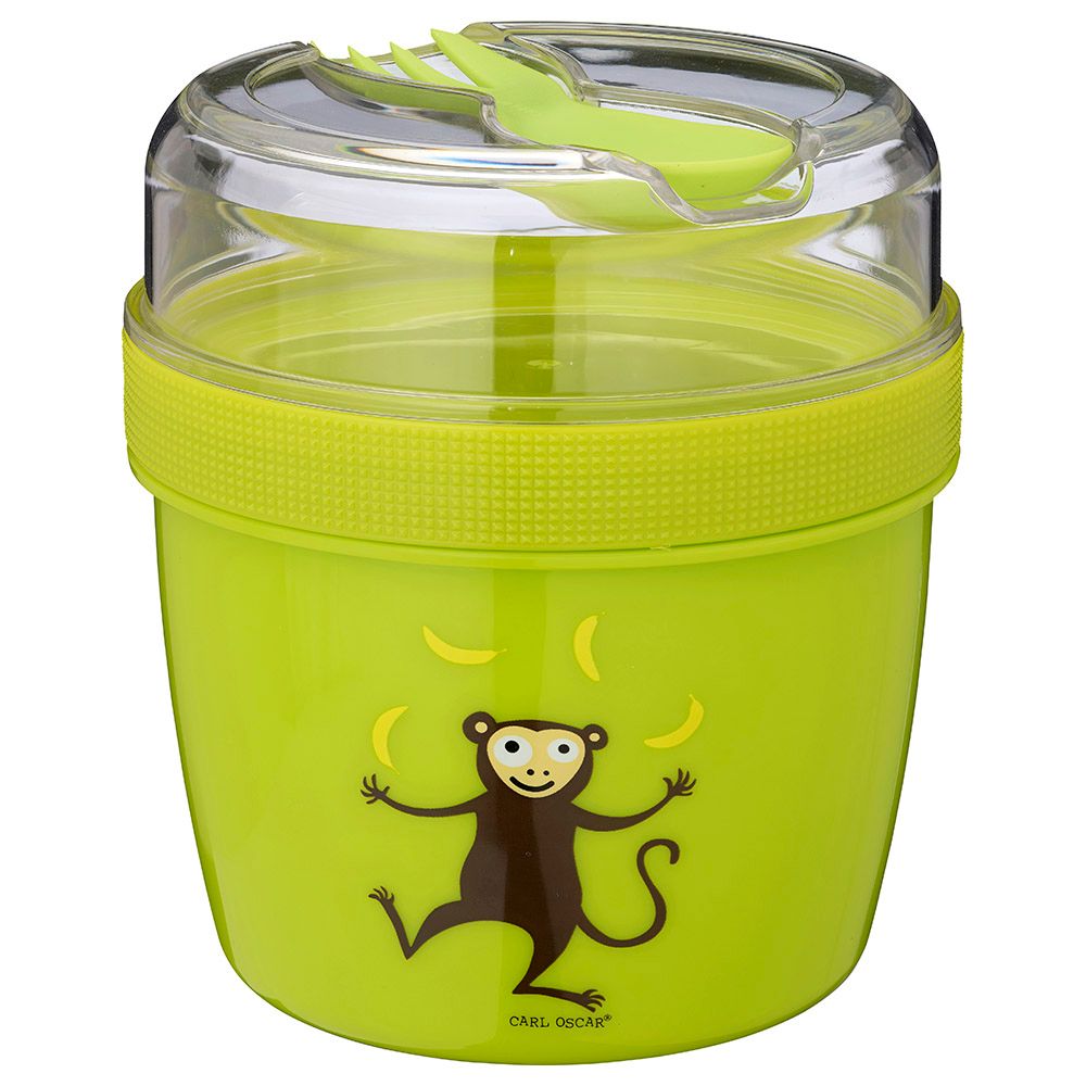 Carl Oscar - Kids Lunch Box With Cooling Disc 0.6L + 0.3L (N'ice Cup) - Lime