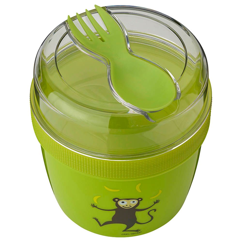 Carl Oscar - Kids Lunch Box With Cooling Disc 0.6L + 0.3L (N'ice Cup) - Lime