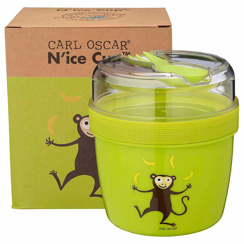 Carl Oscar - Kids Lunch Box With Cooling Disc 0.6L + 0.3L (N'ice Cup) - Lime