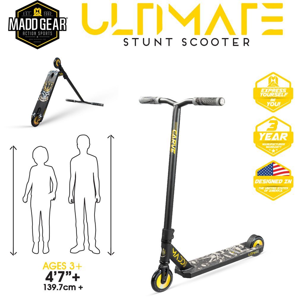 Madd Gear - Carve Ultimate Stubt Scooter - Black Kingdom