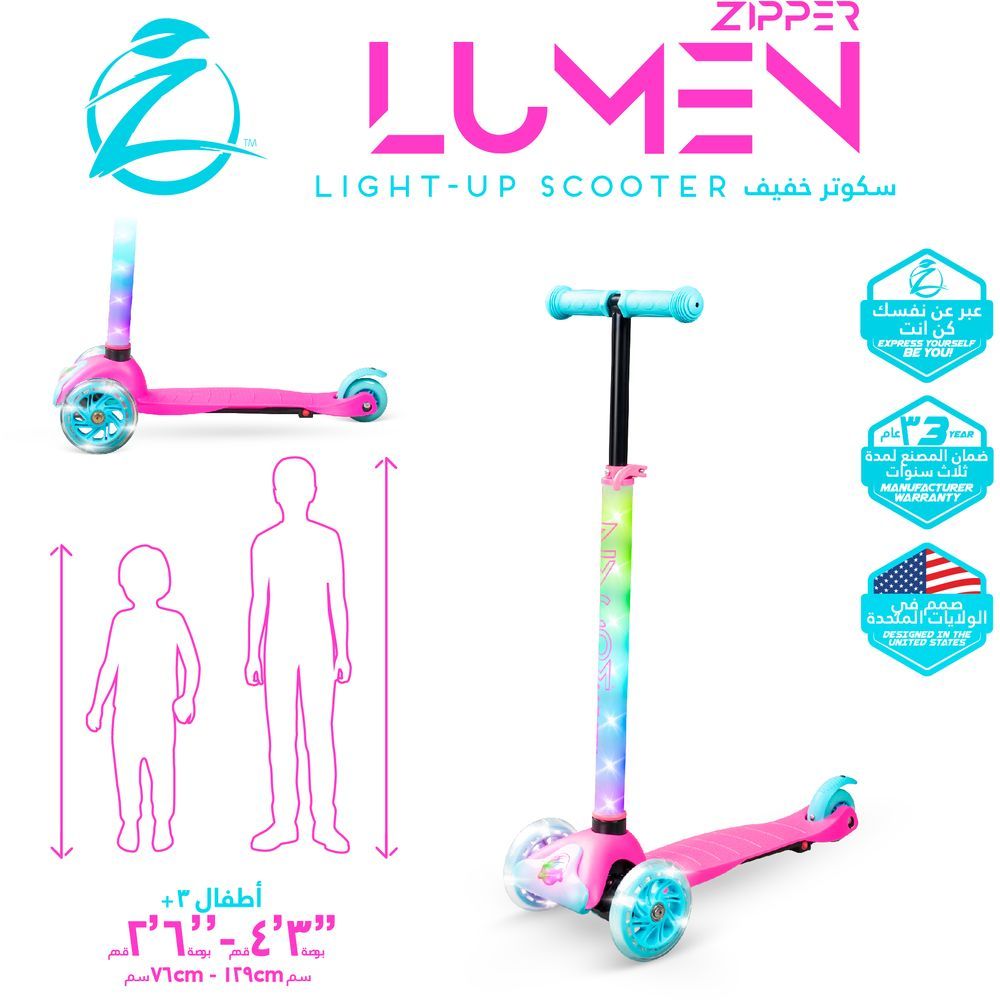 Madd Gear - Zycom Zipper Lumen Scooter - Pink/Teal