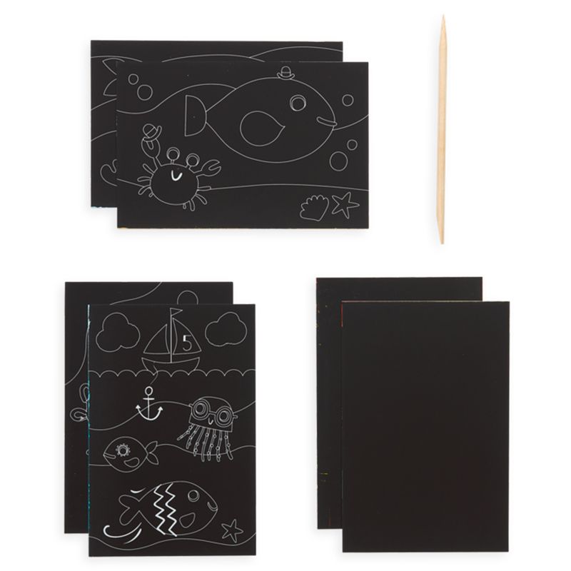 Ooly - Mini Scratch & Scribble Art Kit Friendly Fish 7Pc Set