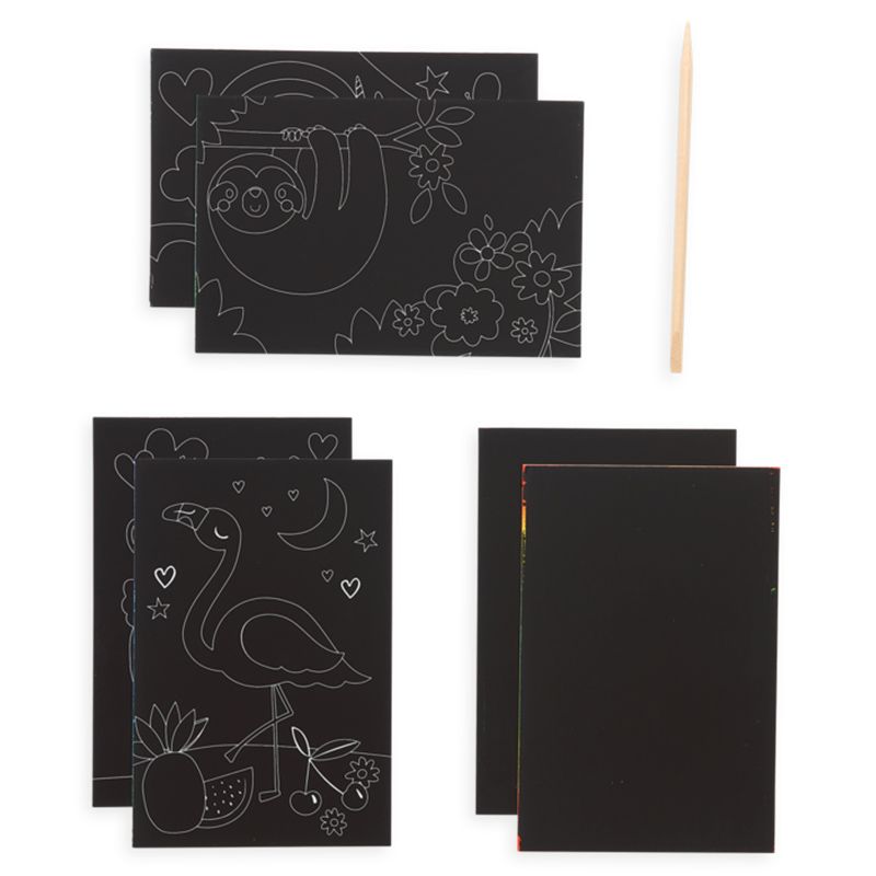 Ooly Mini Scratch & Scribble Art Kit Funtastic Friends 7 Pc