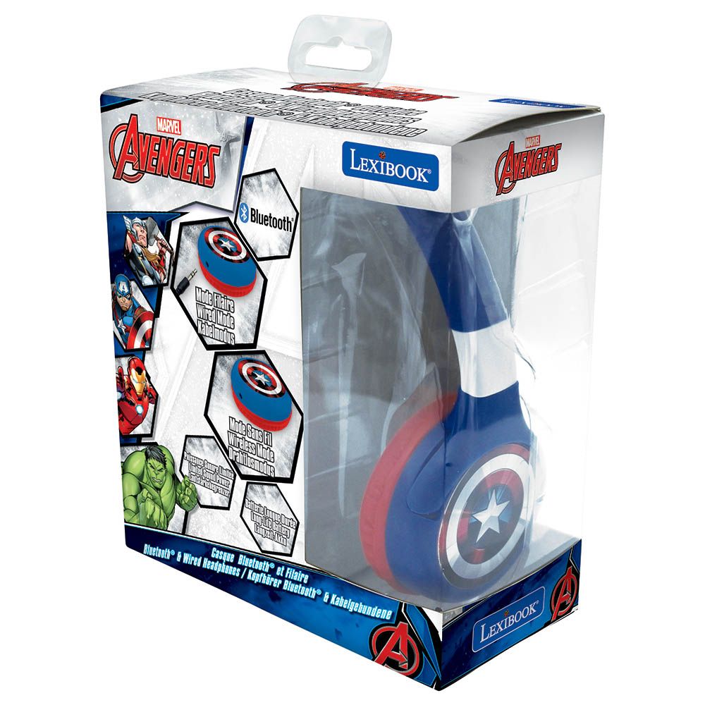 Lexibook - Avengers Design 2-in-1 Bluetooth & Wired Headphone