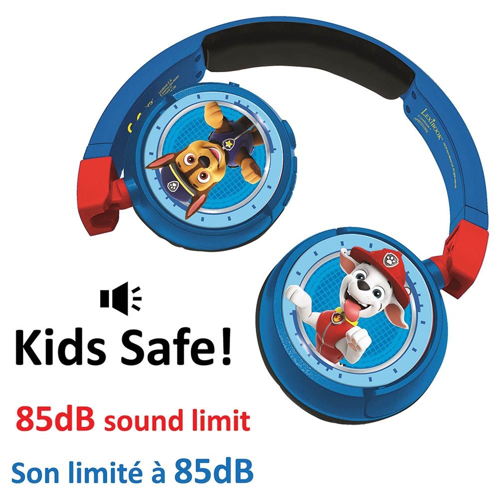 Lexibook - Paw Patrol 2-in-1 Bluetooth & Wired Foldable Headphone