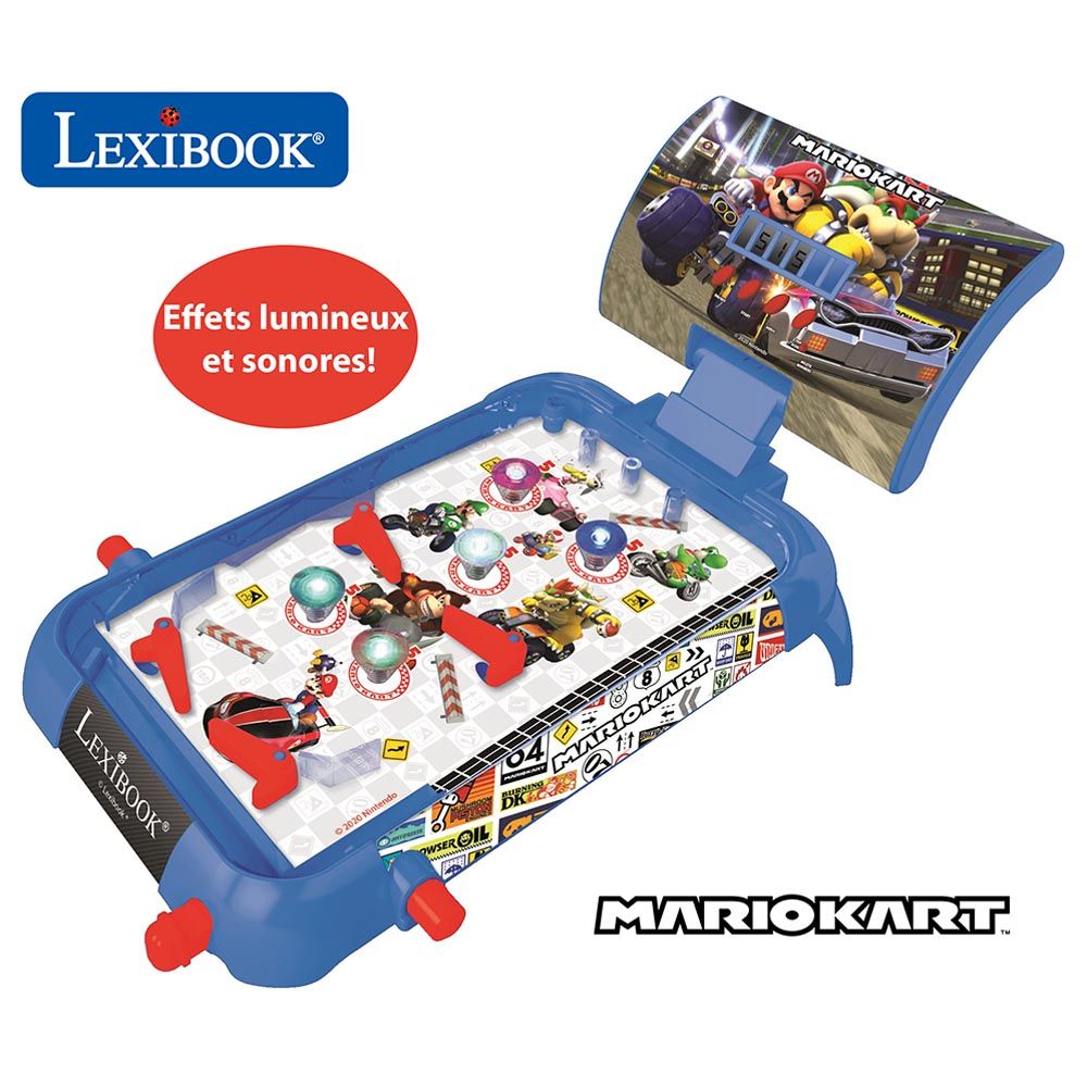 Lexibook - Mario Kart Electronic Pinball w/ Lights & Sounds