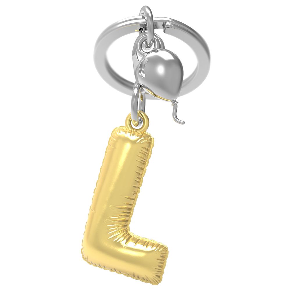 Metalmorphose - Charm Carrying Letter L Keyring - Gold