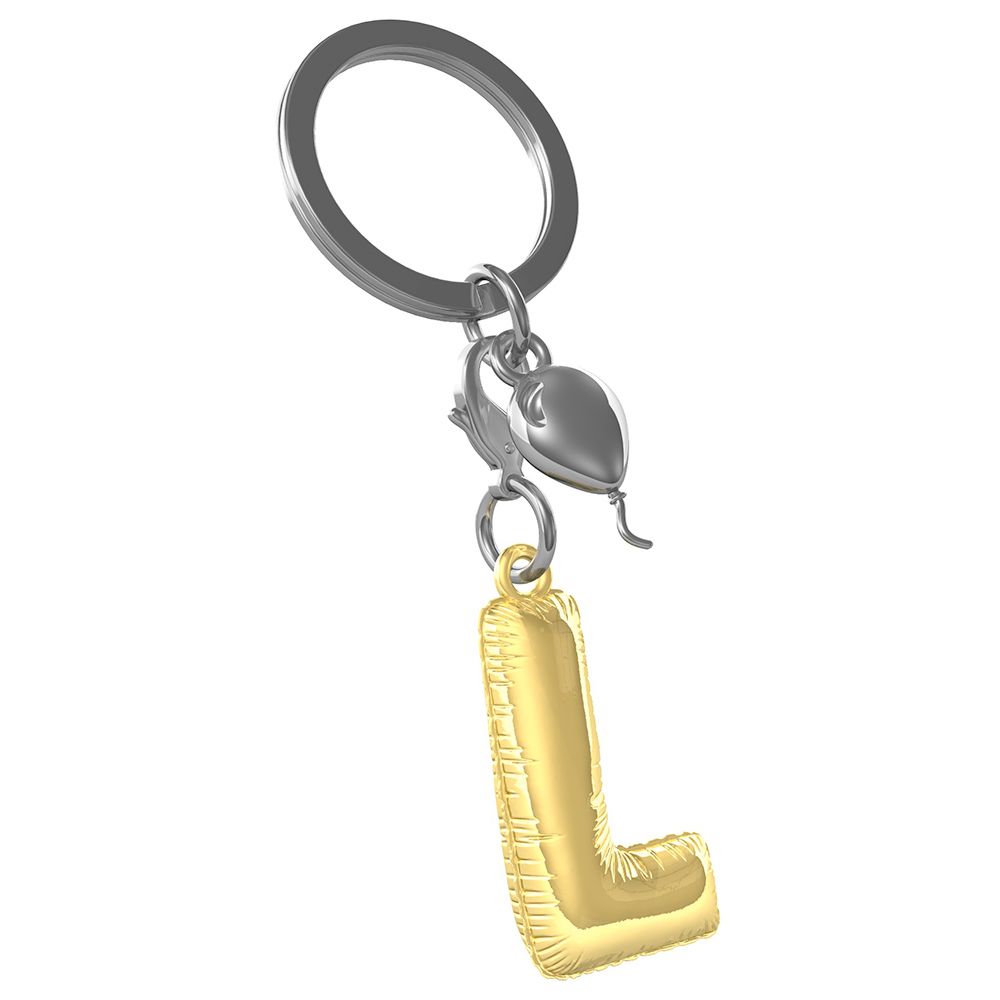 Metalmorphose - Charm Carrying Letter L Keyring - Gold