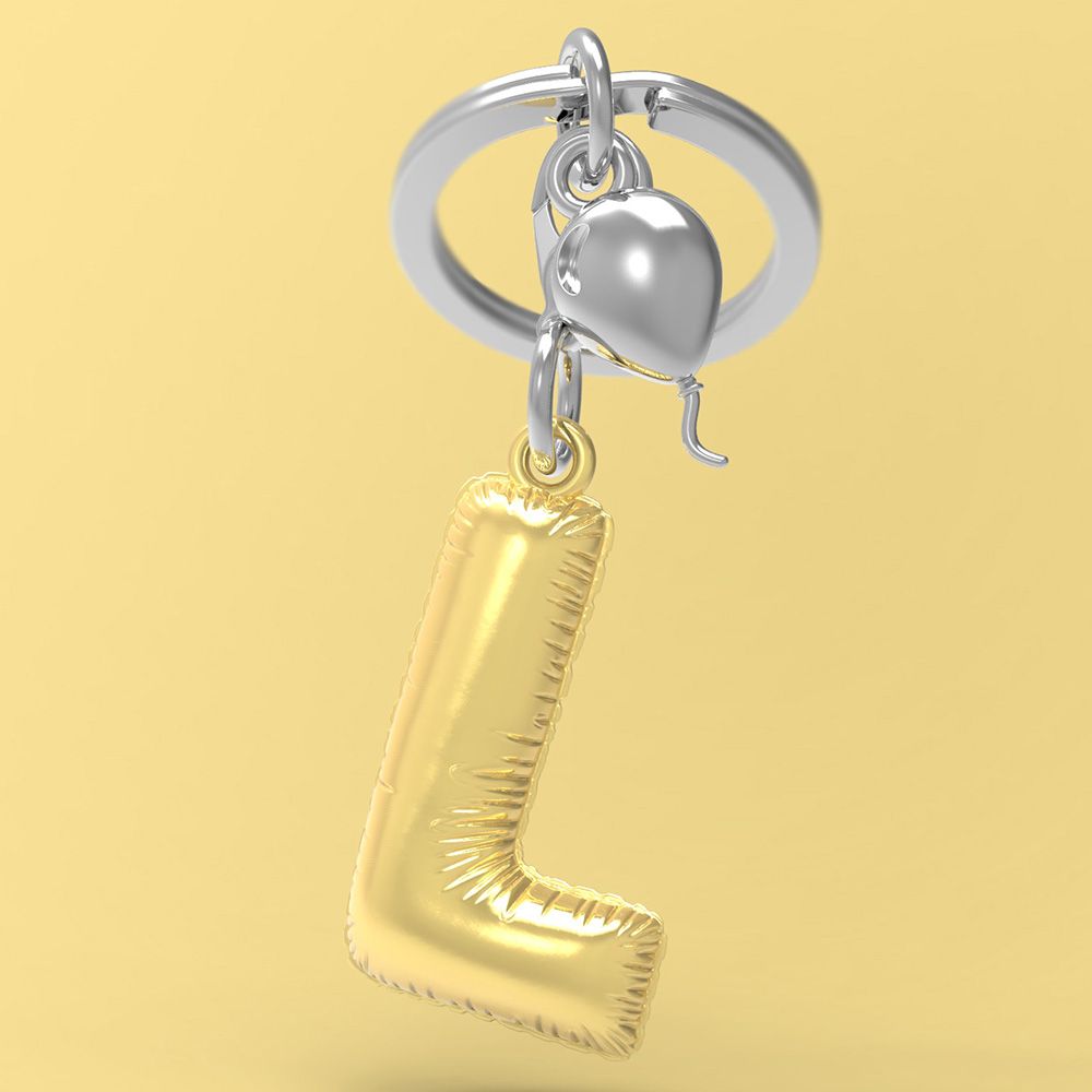 Metalmorphose - Charm Carrying Letter L Keyring - Gold