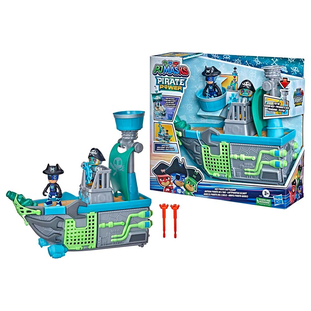 Pj Masks - Sky Pirate Battleship Vehicle Playset w/ 2 Action Figures