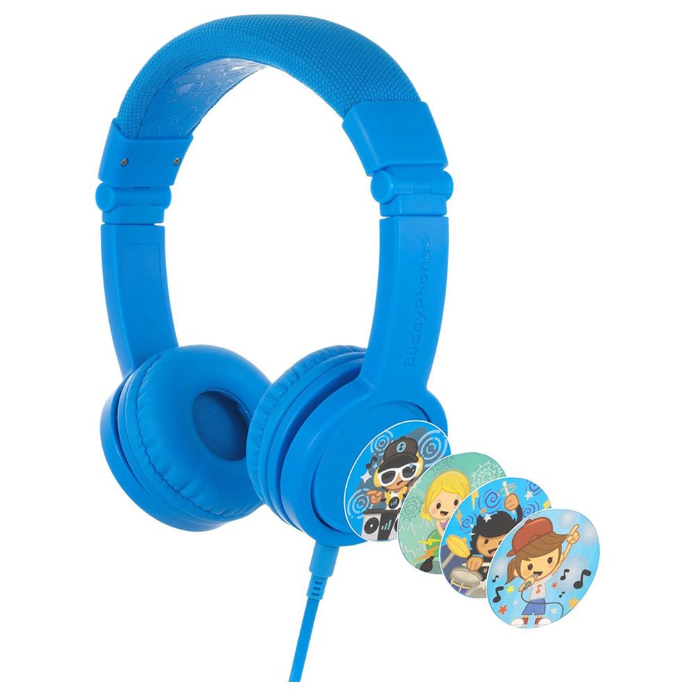 BuddyPhones - Explore Plus Headphones W/ Mic - Cool Blue