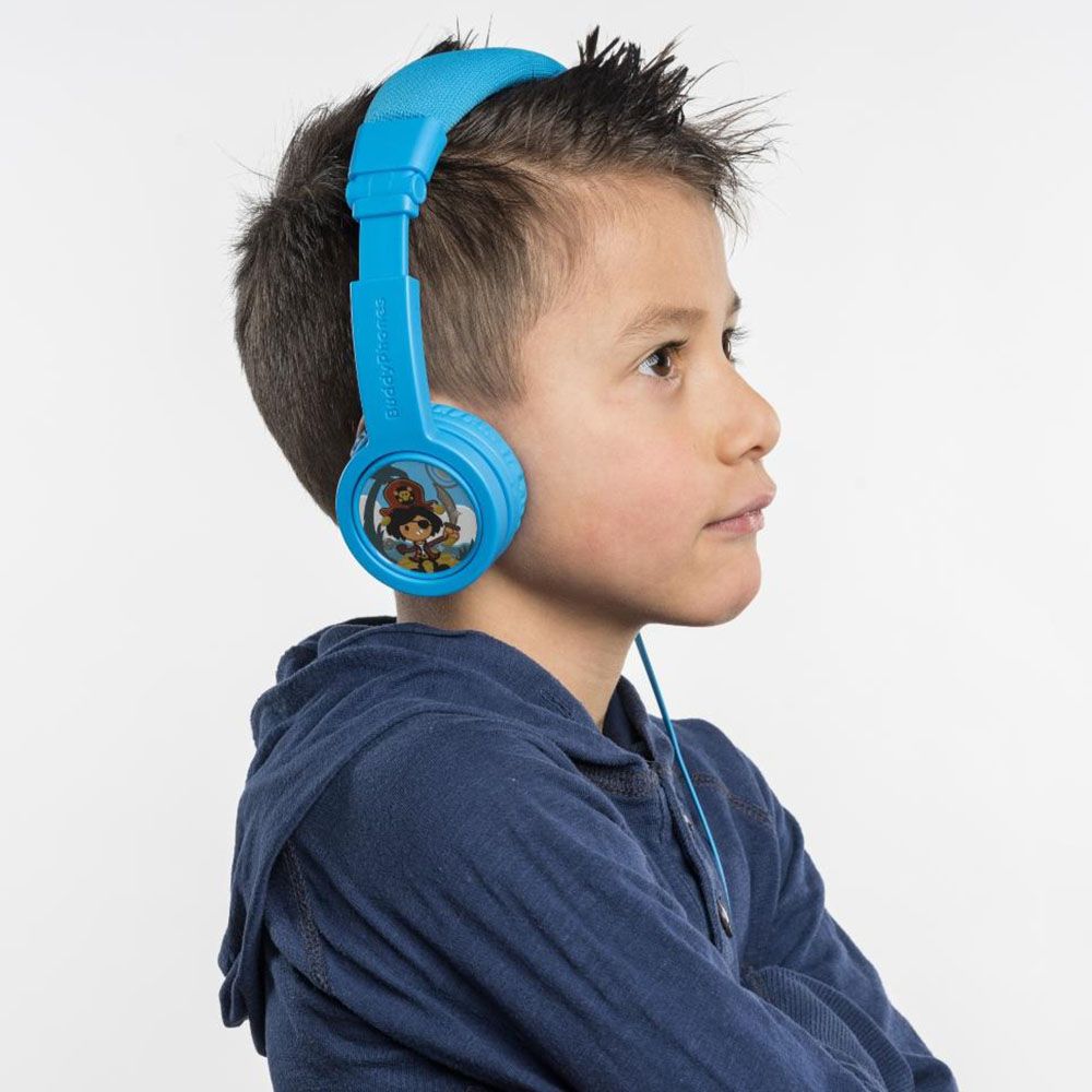 BuddyPhones - Explore Plus Headphones W/ Mic - Cool Blue