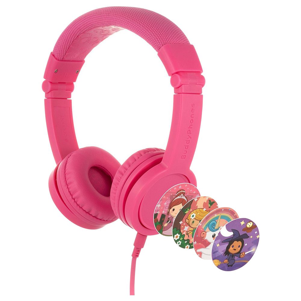 BuddyPhones - Explore Plus Headphones W/ Mic - Rose Pink