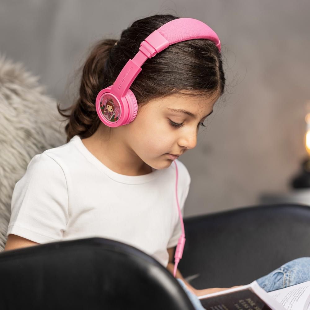 BuddyPhones - Explore Plus Headphones W/ Mic - Rose Pink