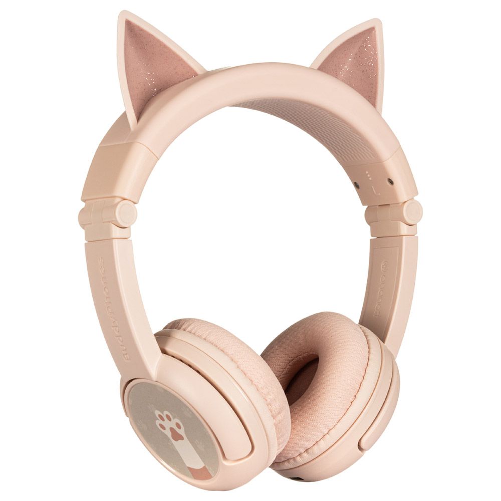 Buddyphones - Playears+ Bluetooth Wireless Headset - Cat - Pink