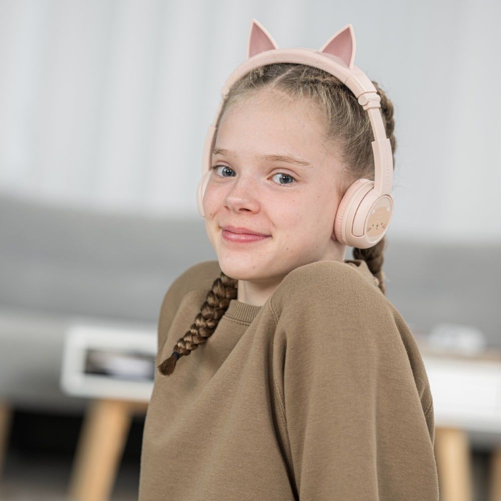 Buddyphones - Playears+ Bluetooth Wireless Headset - Cat - Pink