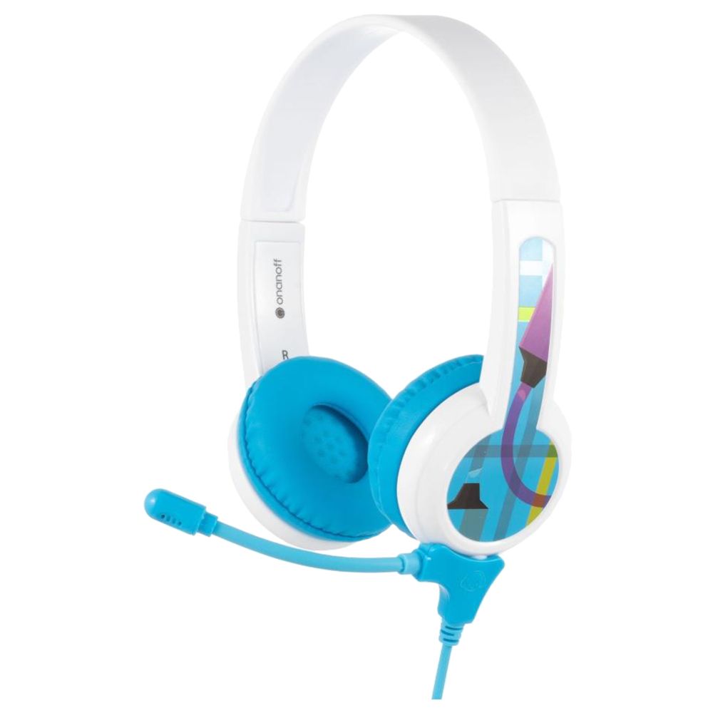 BuddyPhones Studybuddy Headphone W/ Mic & Audio Cable - Blue