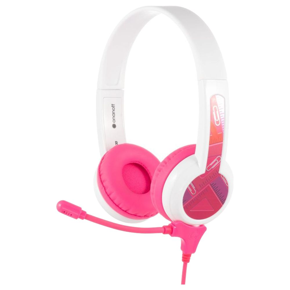 BuddyPhones Studybuddy Headphone W/ Mic & Audio Cable - Pink