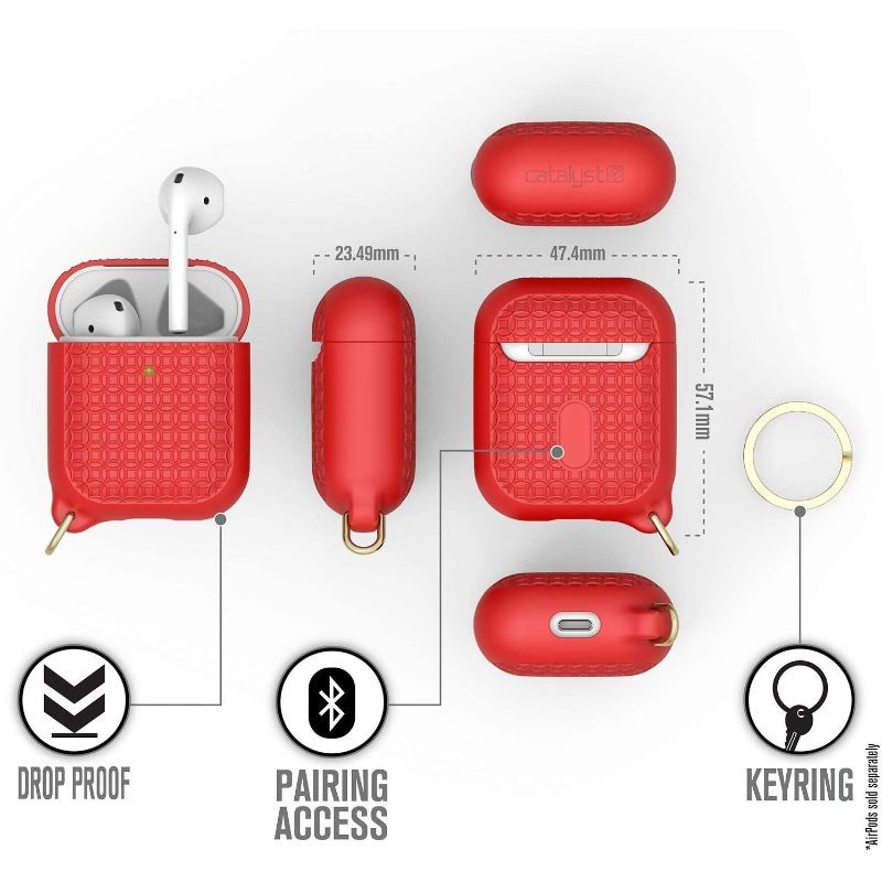 Catalyst - Key Ring Case for Airpods 1 & 2 - Flame Red