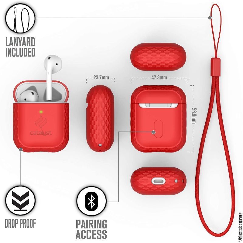 Catalyst - Lanyard Case for Airpods 1 & 2 - Flame Red