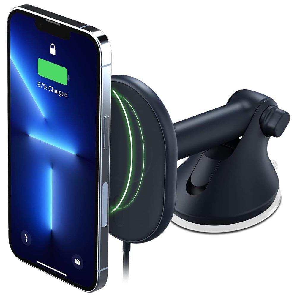 Iottie - Velox Wireless Charging Dash & Windshield Mount - Black