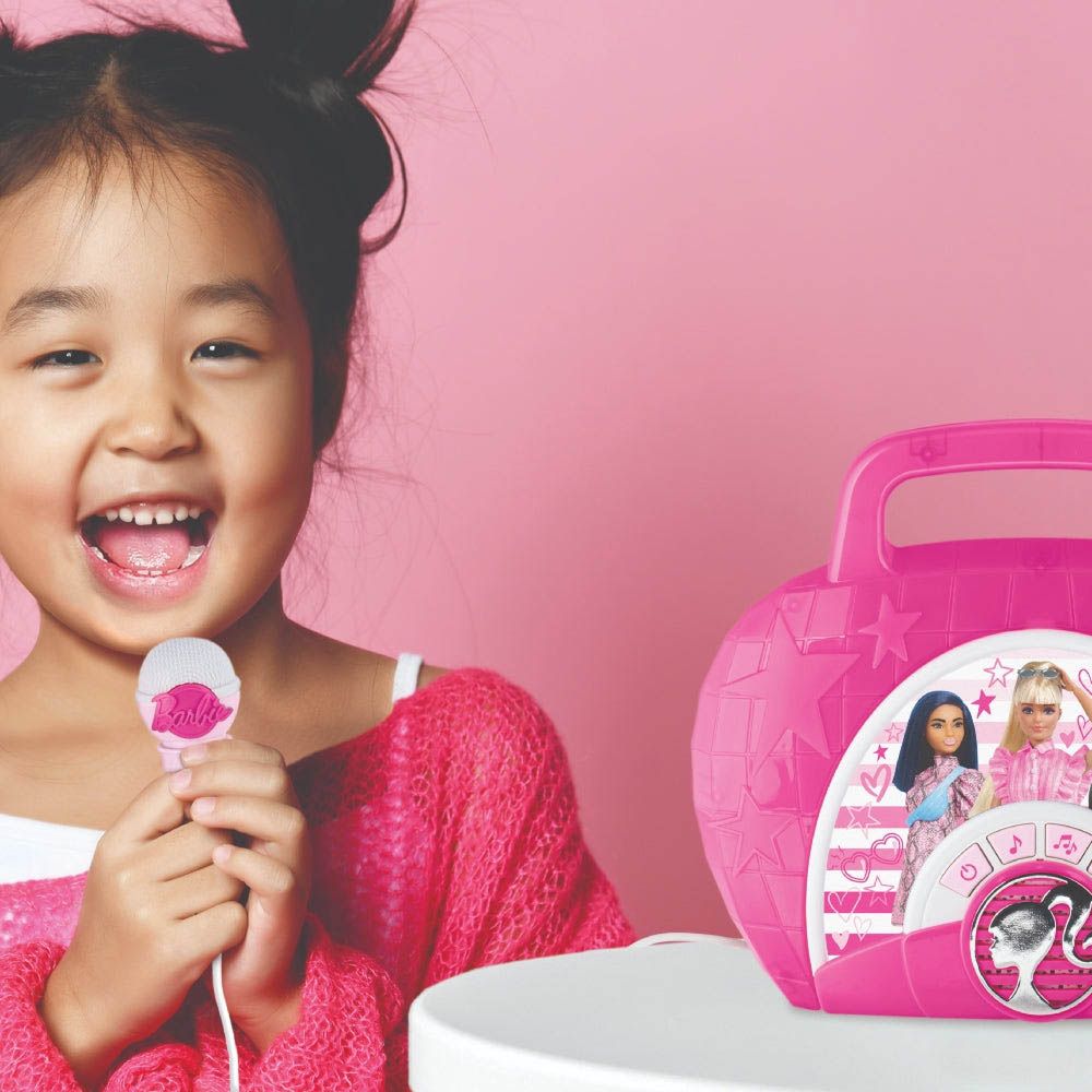 KIDdesigns - Mattel Barbie Sing-Along Boombox & Microphone - Pink