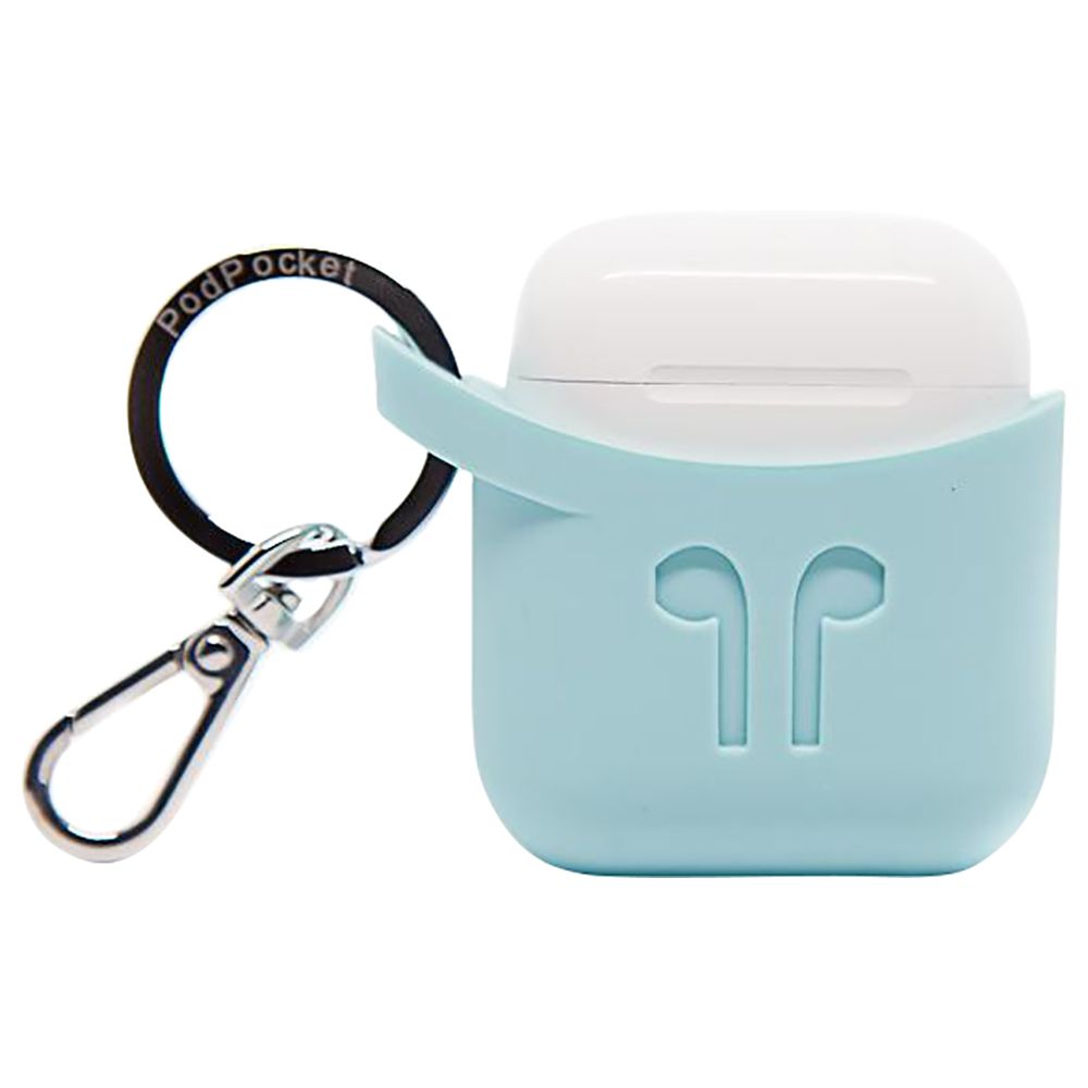 PodPocket - Silicone Case for Apple Airpods - Aqua Blue