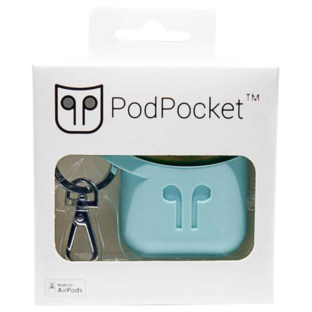 PodPocket - Silicone Case for Apple Airpods - Aqua Blue