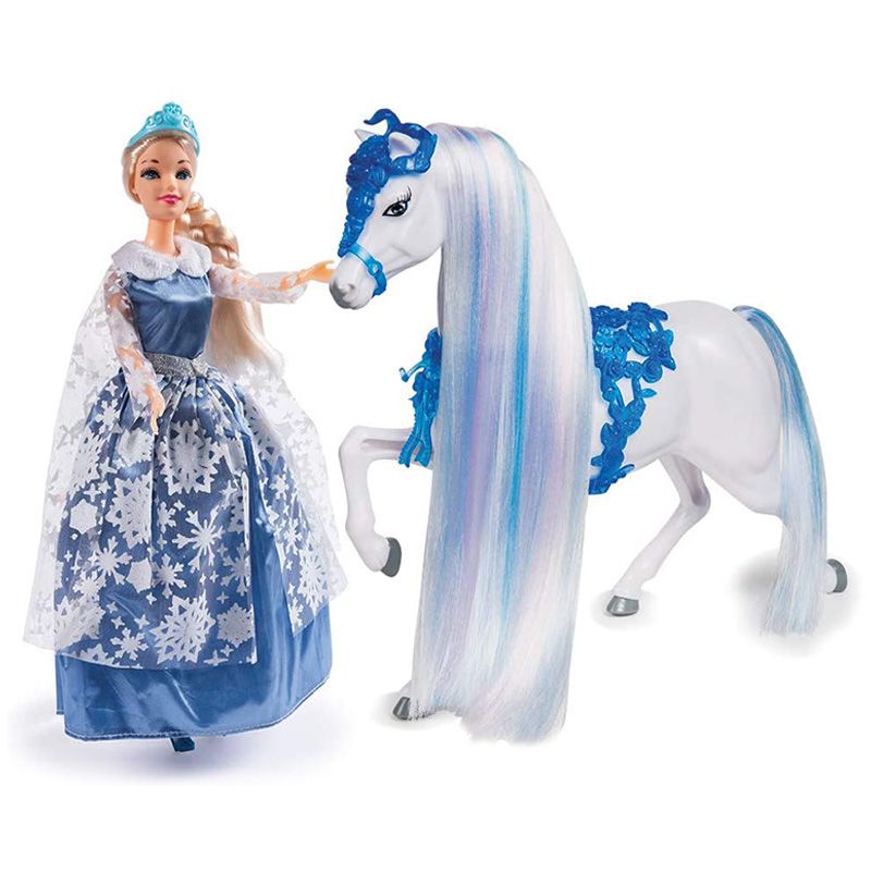 Grandi Giochi - Princess Ice Queen With Horse - 30cm