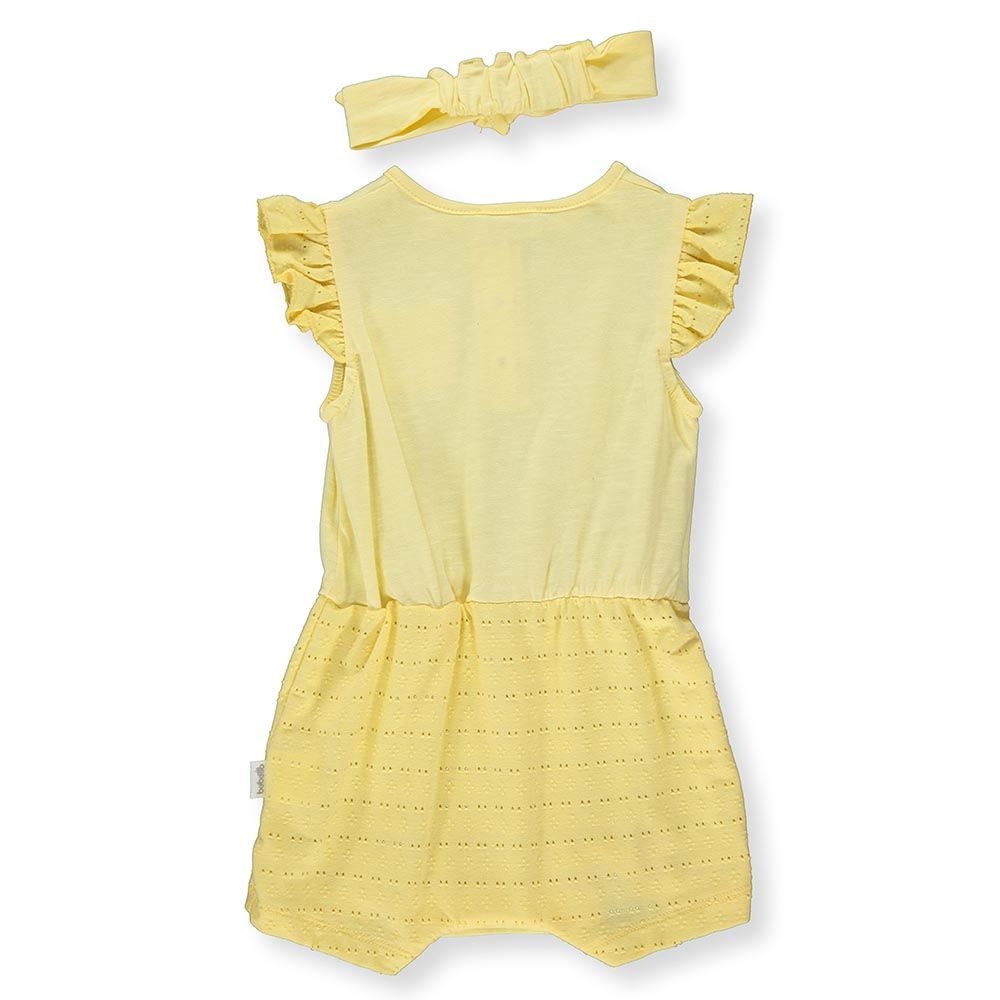 Bebetto - Baby Girl Romper W/ Hairband - Yellow