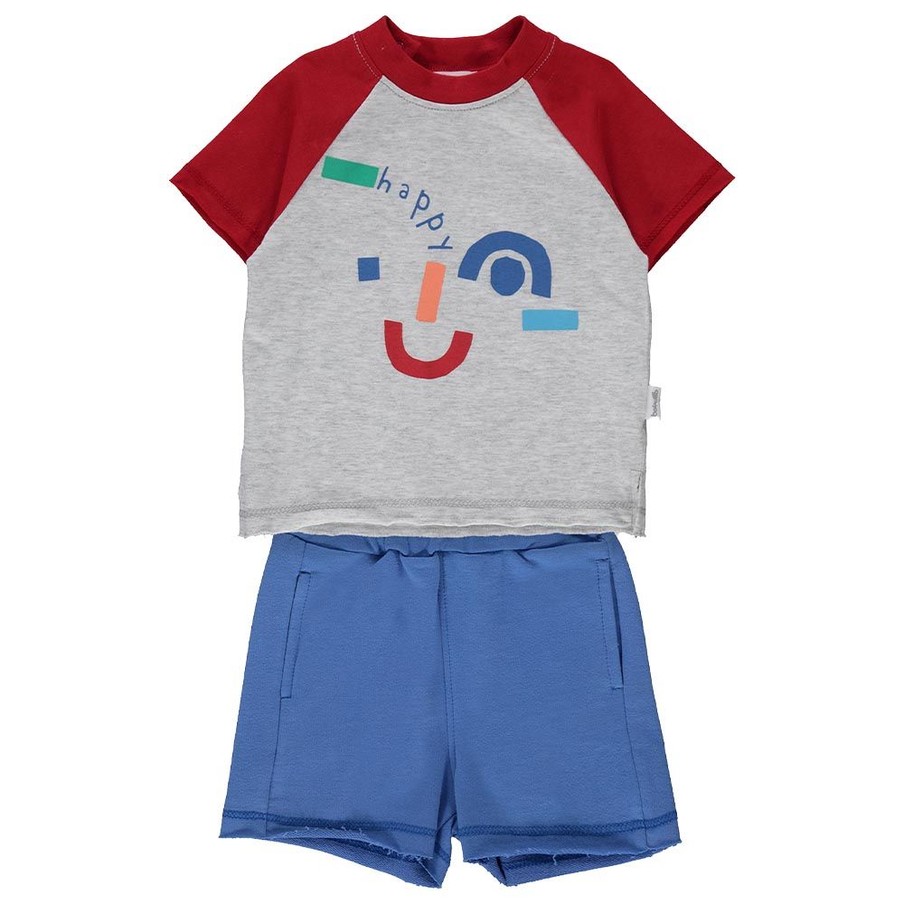 Bebetto - 2pc-Set - Baby Boy T-Shirt & Shorts - Grey