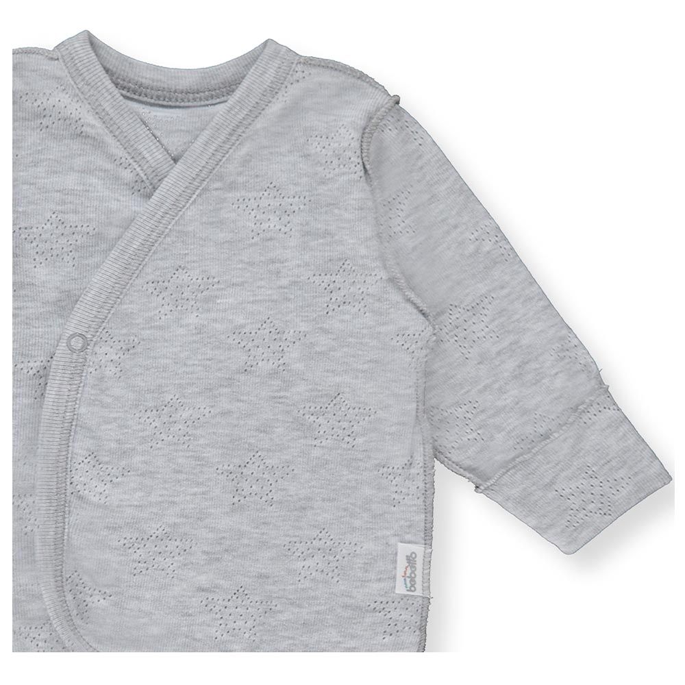 Bebetto - Baby Boy Front Open T-Shirt - Grey