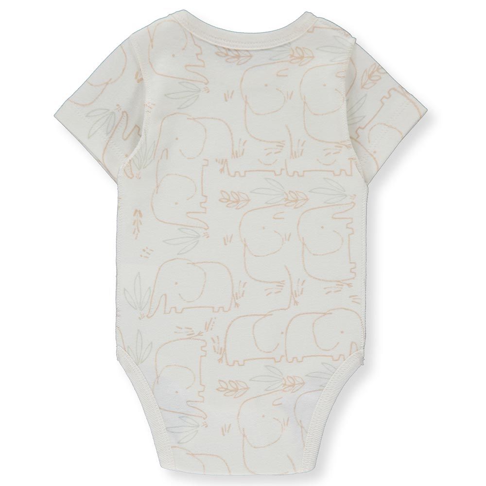 Bebetto - Baby Boy Short Sleeves Printed Bodysuit - White