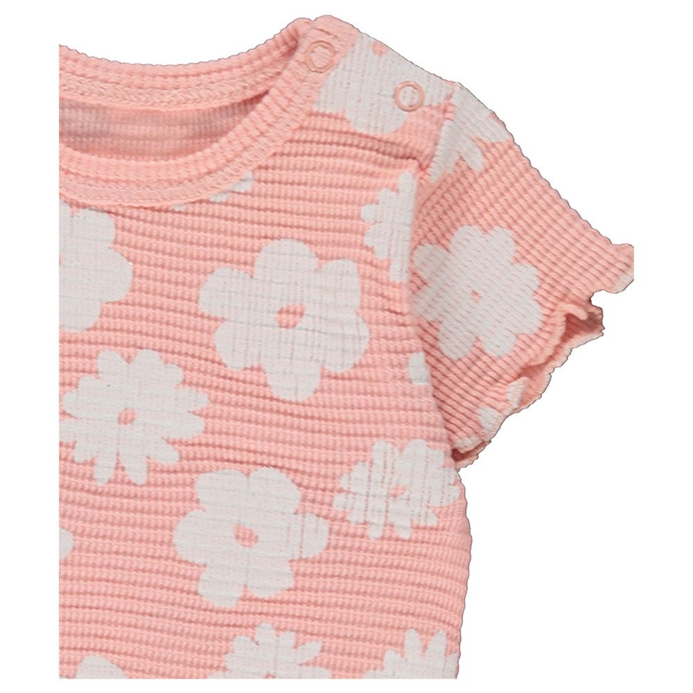 Bebetto - Baby Girl Printed Bodysuit - Peach