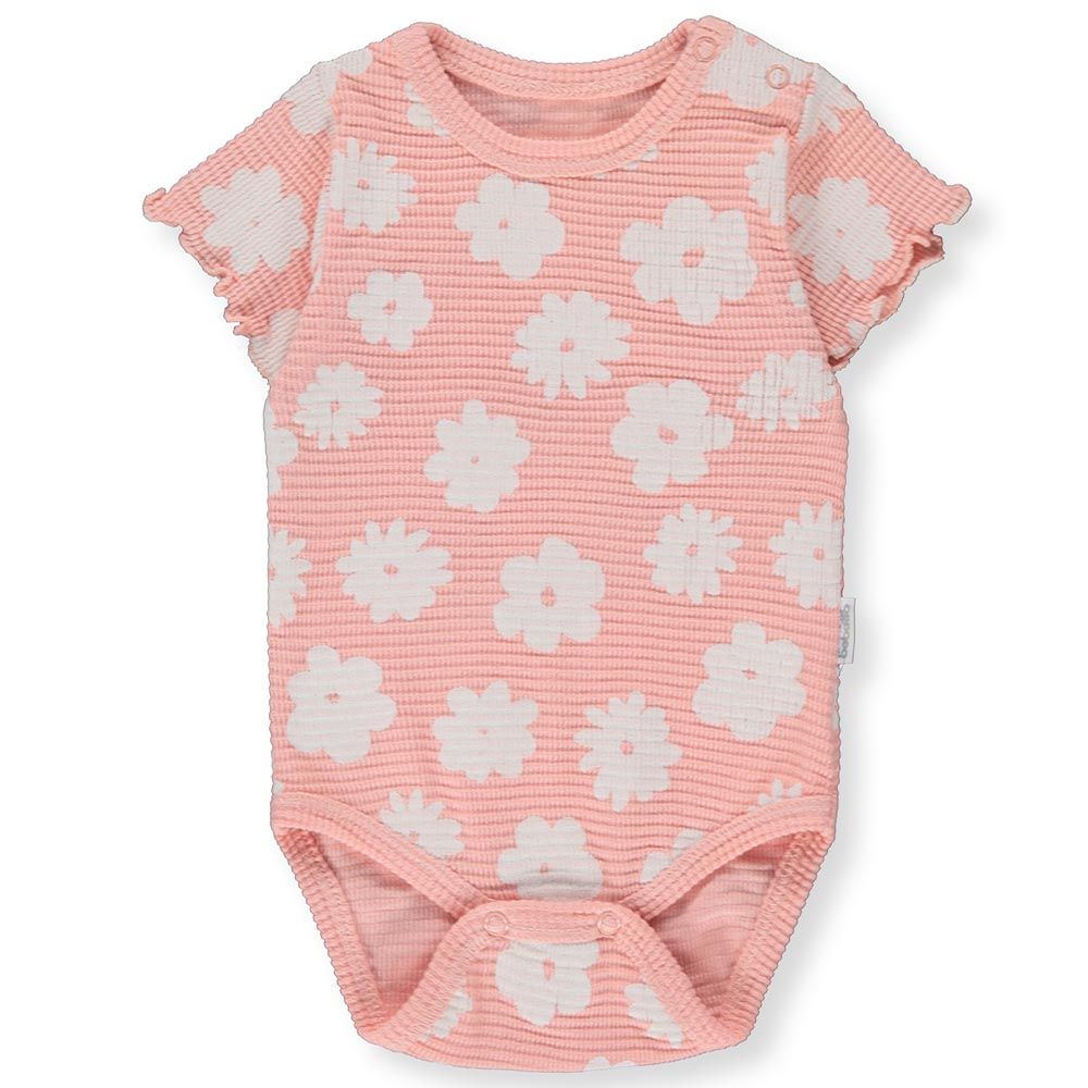 Bebetto - Baby Girl Printed Bodysuit - Peach