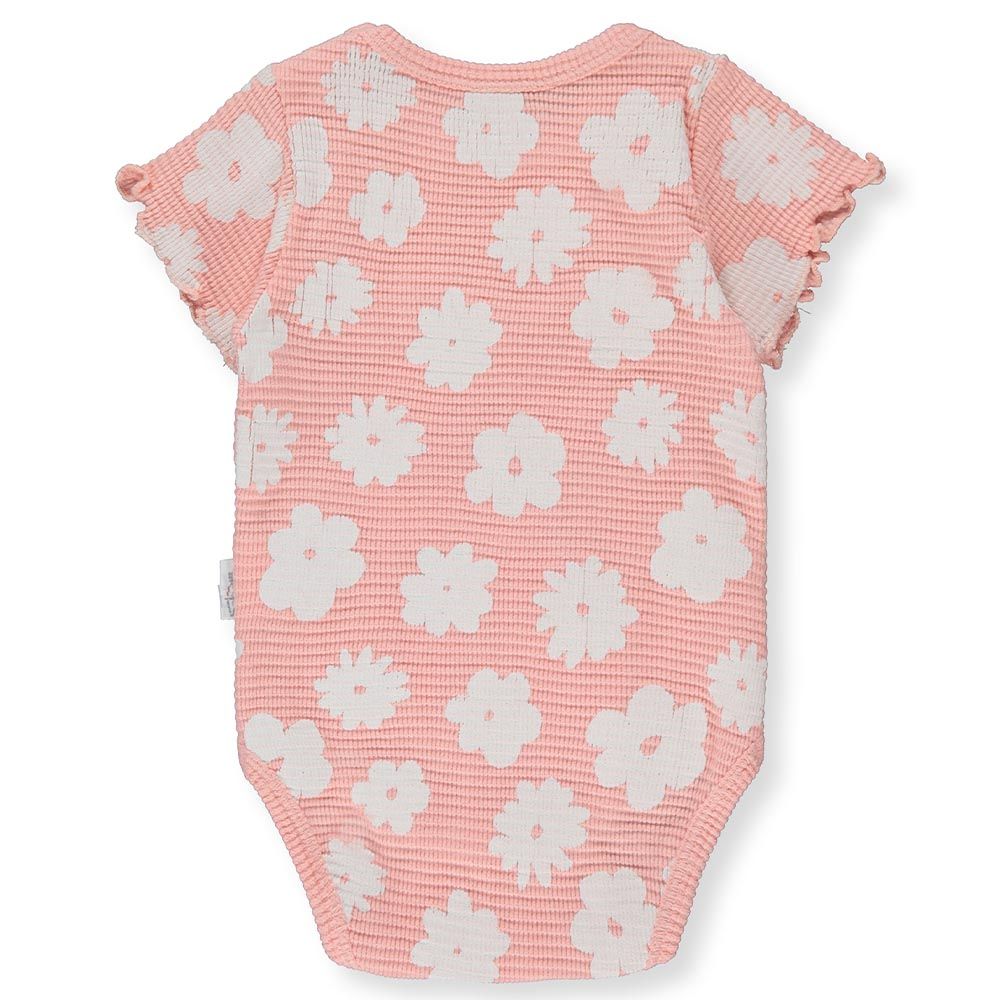 Bebetto - Baby Girl Printed Bodysuit - Peach