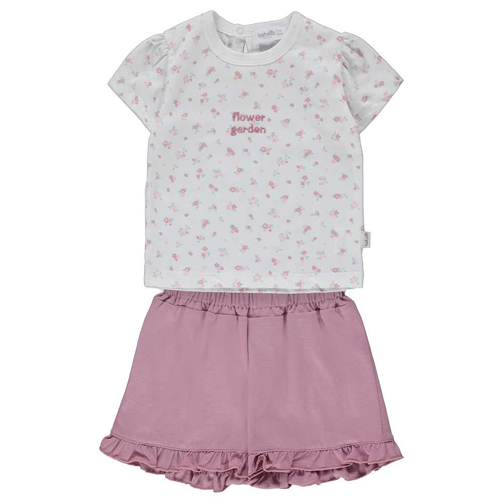 Bebetto - 2pc-Set - Baby Girl Top & Shorts - Dark Mauve