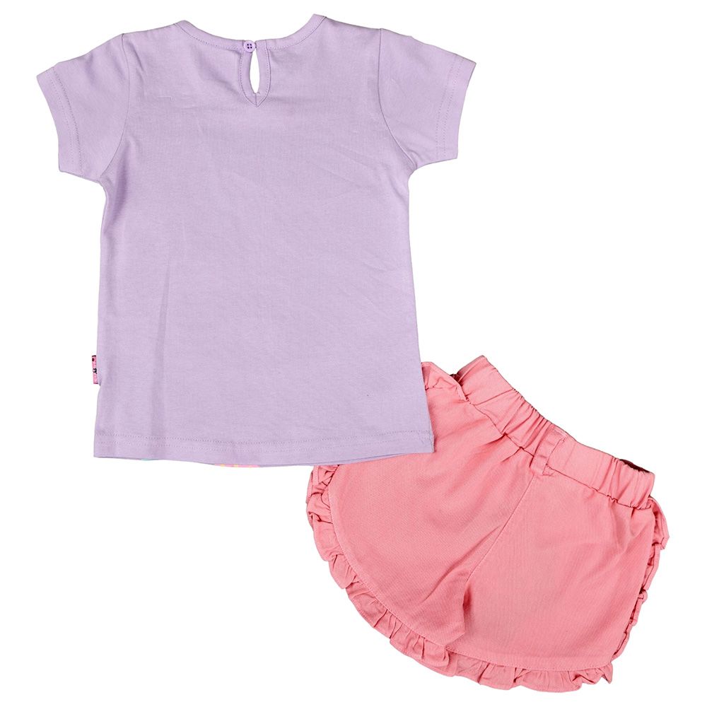 Smart Baby - 2pc-Set - Baby Girl Top & Shorts - Purple/Pink