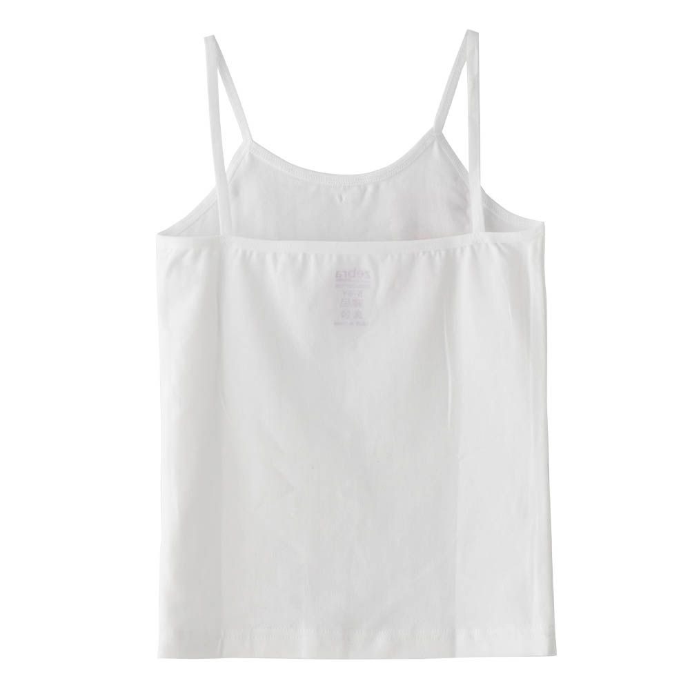 Zebra Crossing - Girls solid Camisole - White