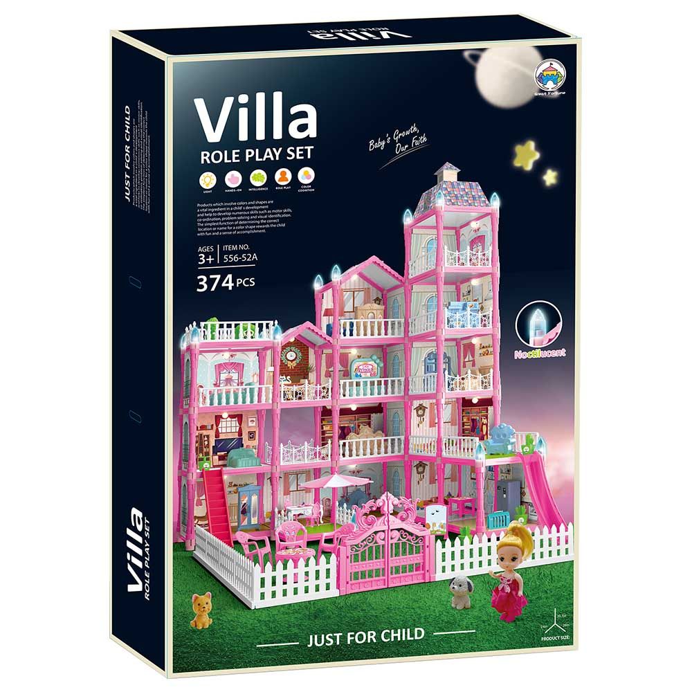 Little Learners - DIY Luminous Assembly Villa - 374pcs - Pink (Exclusive)